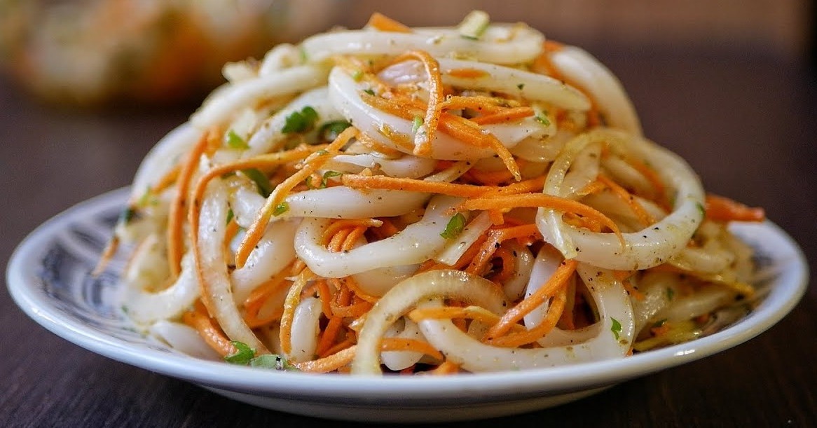 დამარინადებული კალმარი კორეულად სტაფილოთი